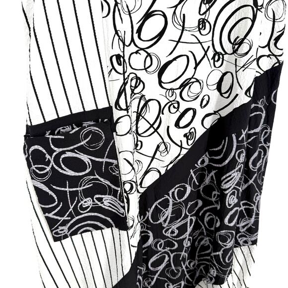 Moonlight by Y&S Sz Small Black White Long Dress Wearable Art Unique Artsy - Picture 5 of 8
